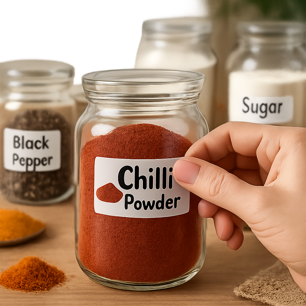 Waterproof Kitchen Spice Jar Label Stickers – Set of 60 Durable Stickers