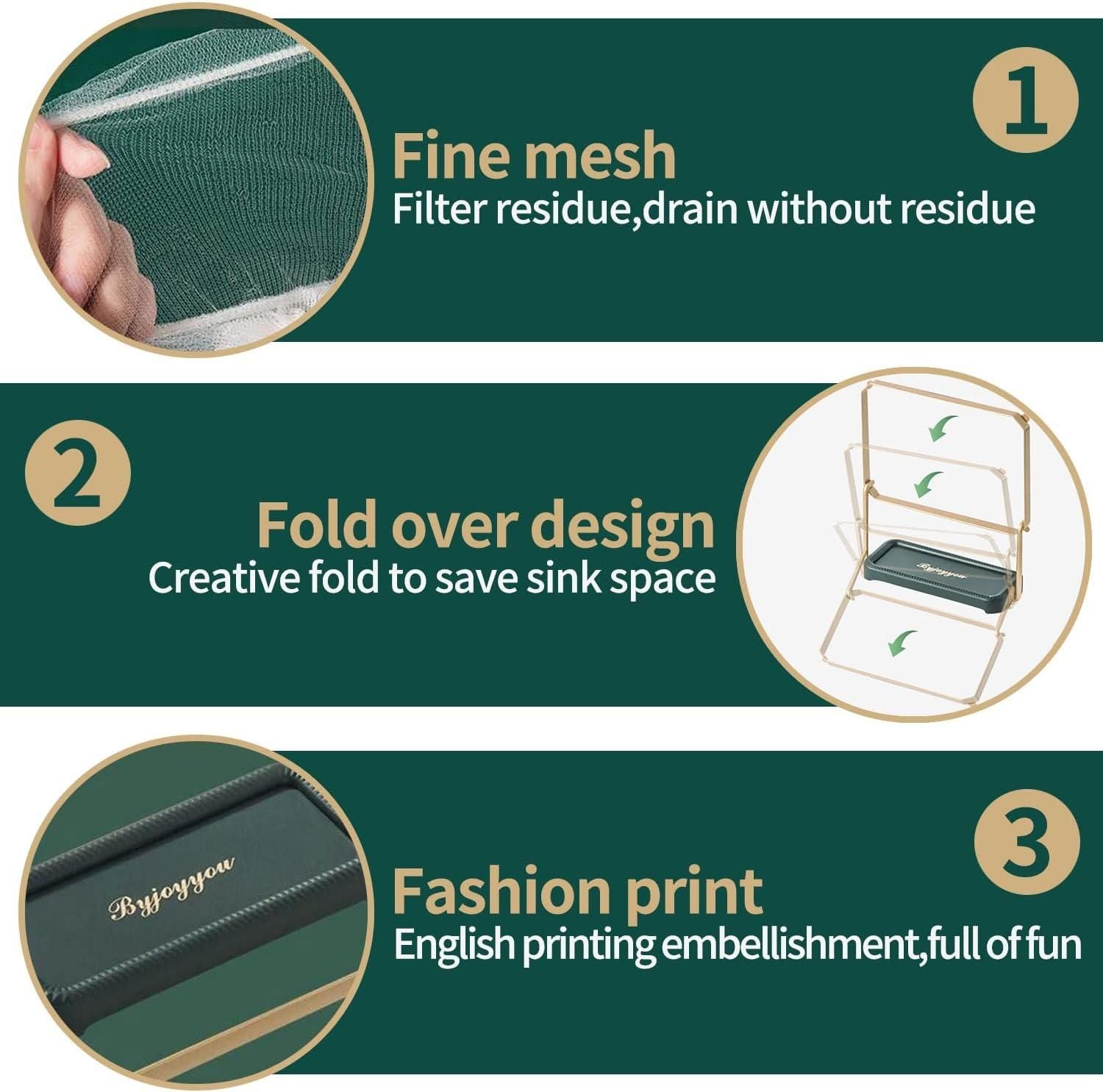 Sink Strainer & Kitchen Sink Filter with 100 mesh bags